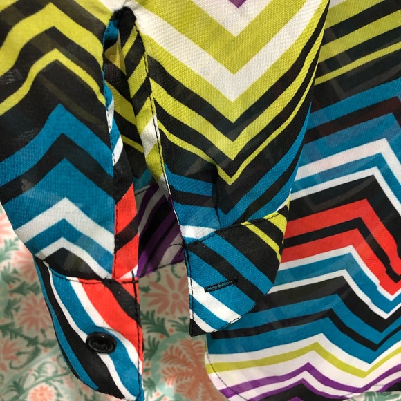 Lane Bryant Multi Stripe Button Down - Picture 4 of 8